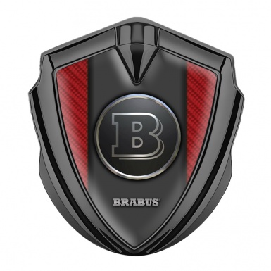 Mercedes Brabus Fender Emblem Badge Graphite Red Carbon Edition