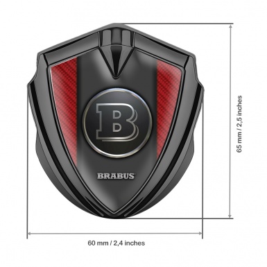 Mercedes Brabus Fender Emblem Badge Graphite Red Carbon Edition