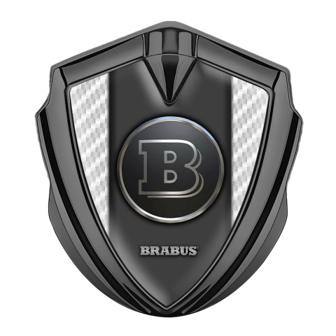 Mercedes Brabus Fender Emblem Badge Graphite White Carbon Edition