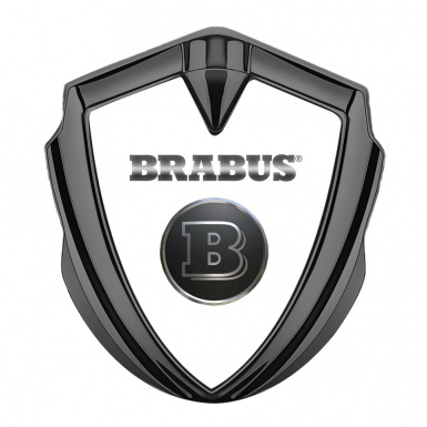 Mercedes Brabus Trunk Emblem Badge Graphite Classic White Design