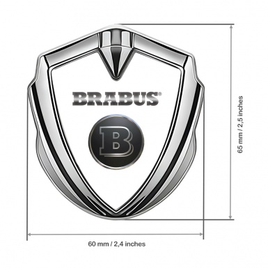 Mercedes Brabus Trunk Emblem Badge Silver Classic White Design