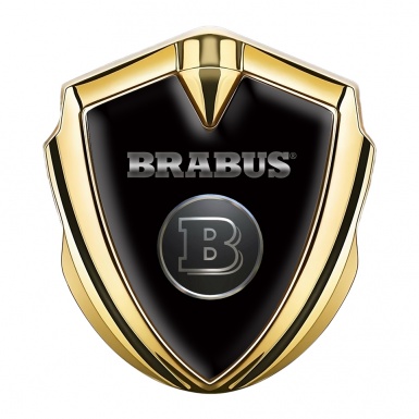 Mercedes Brabus Trunk Emblem Badge Gold Classic Black Design