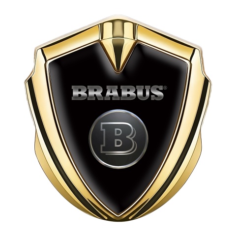 Mercedes Brabus Trunk Emblem Badge Gold Classic Black Design