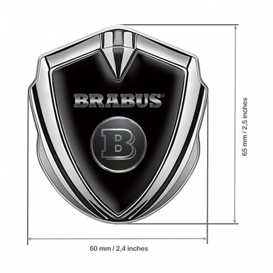 Mercedes Brabus Trunk Emblem Badge Silver Classic Black Design