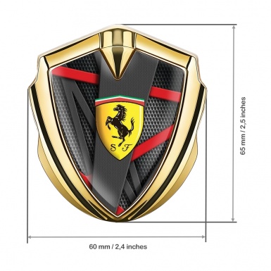 Ferrari Self Adhesive Bodyside Emblem Gold Futuristic Shield Design