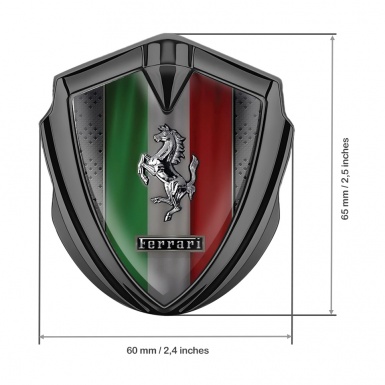Ferrari Metal Emblem Self Adhesive Graphite Italian Flag Edition