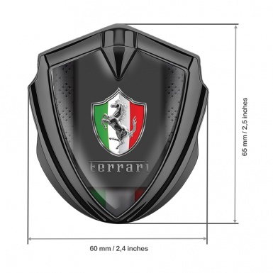 Ferrari 3D Car Metal Emblem Graphite Chromed Italian Shield Design
