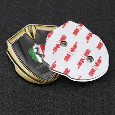 Ferrari 3D Car Metal Emblem Gold Chromed Italian Shield Design