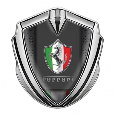 Ferrari 3D Car Metal Emblem Silver Chromed Italian Shield Design