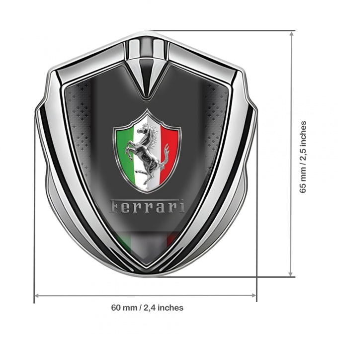 Ferrari 3D Car Metal Emblem Silver Chromed Italian Shield Design ...