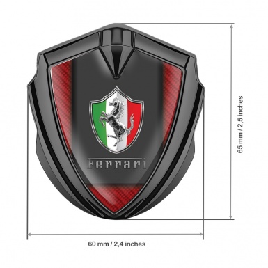 Ferrari Bodyside Emblem Graphite Red Carbon Italian Design