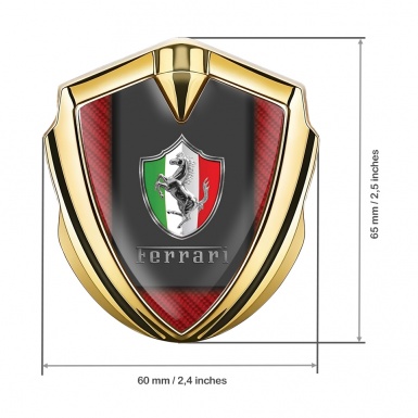 Ferrari Bodyside Emblem Gold Red Carbon Italian Design