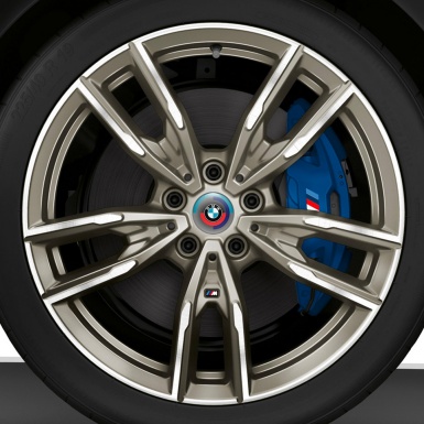BMW Domed Stickers Wheel Center Cap Grey 1970