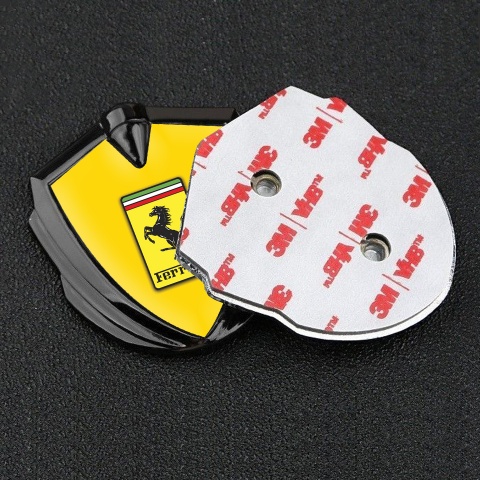 Ferrari Bodyside Badge Self Adhesive Graphite Yellow Rectangle Logo