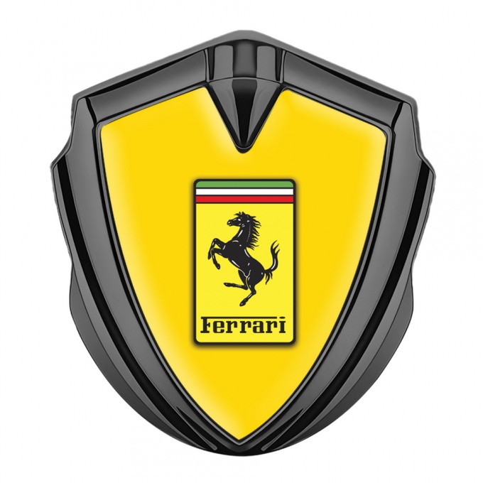 Ferrari Bodyside Badge Self Adhesive Graphite Yellow Rectangle Logo