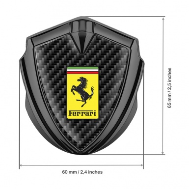 Ferrari Tuning Emblem Self Adhesive Graphite Carbon Yellow Logo