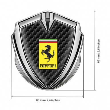 Ferrari Tuning Emblem Self Adhesive Silver Carbon Yellow Logo