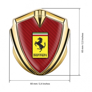 Ferrari Fender Emblem Badge Gold Red Carbon Yellow Logo