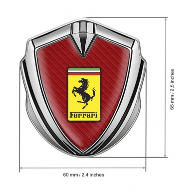 Ferrari Fender Emblem Badge Silver Red Carbon Yellow Logo