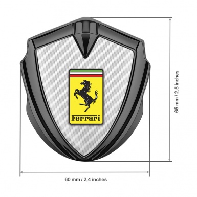 Ferrari Trunk Emblem Badge Graphite White Carbon Yellow Logo