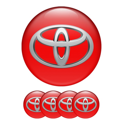Toyota Sticker Wheel Center Hub Cap aggressive design In Red