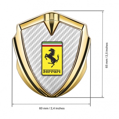 Ferrari Trunk Emblem Badge Gold White Carbon Yellow Logo