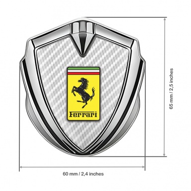 Ferrari Trunk Emblem Badge Silver White Carbon Yellow Logo