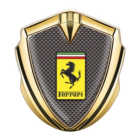 Ferrari Bodyside Emblem Gold Rusty Carbon Yellow Logo Design
