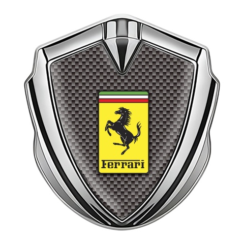 Ferrari Bodyside Emblem Silver Rusty Carbon Yellow Logo Design