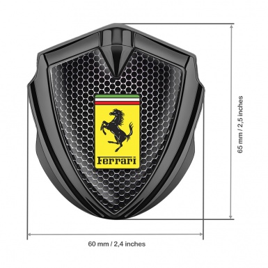 Ferrari Bodyside Badge Self Adhesive Graphite Dark Hexagon Design