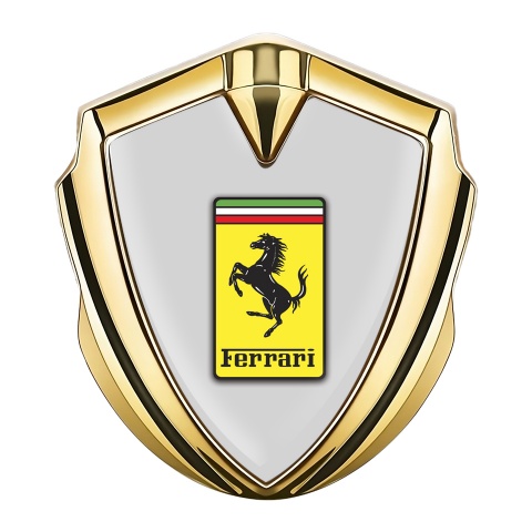 Ferrari Fender Emblem Badge Gold Grey Yellow Logo Design