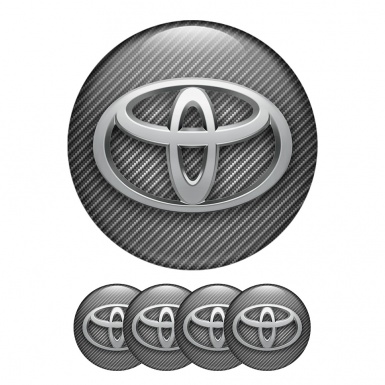 Toyota Domed Stickers Wheel Center Cap Badge Sport Line Gray Carbon 