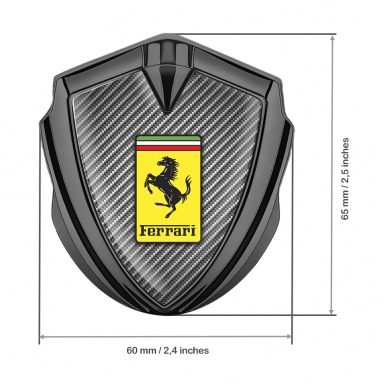 Ferrari Trunk Emblem Badge Graphite Light Carbon Yellow Logo