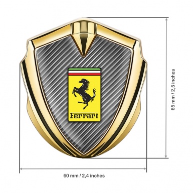 Ferrari Trunk Emblem Badge Gold Light Carbon Yellow Logo