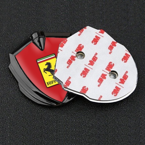 Ferrari Trunk Metal Emblem Badge Graphite Red Classic Yellow Logo