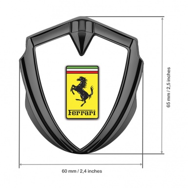 Ferrari Fender Emblem Badge Graphite White Yellow Logo Edition