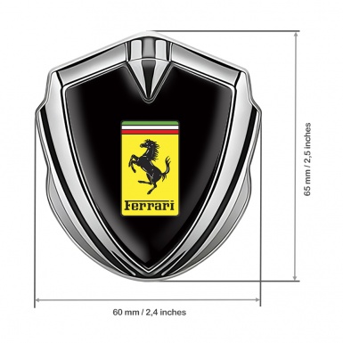 Ferrari 3D Car Metal Emblem Silver Black Yellow Logo Edition