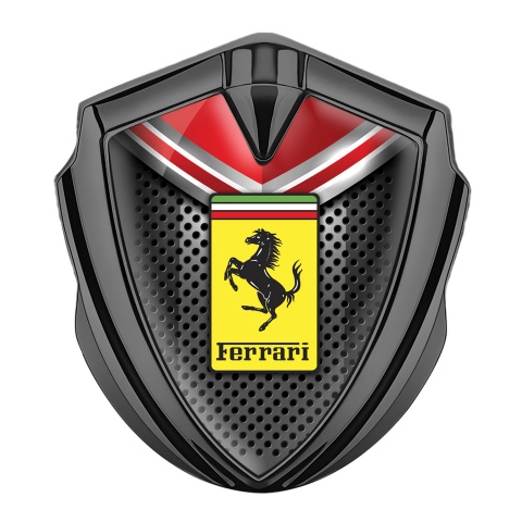 Ferrari Bodyside Emblem Graphite Grey Grid Rectangle Logo Design