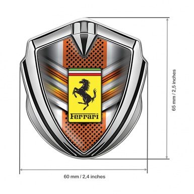 Ferrari 3D Car Metal Emblem Silver Metal Elements Color Design