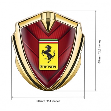 Ferrari Bodyside Badge Self Adhesive Gold Red Plates Hex Edition