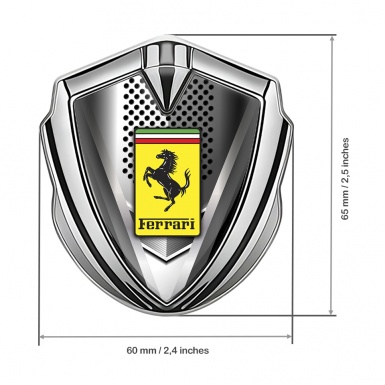 Ferrari Tuning Emblem Self Adhesive Silver Dark Grind Edition