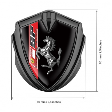 Ferrari Fender Metal Emblem Graphite Scuderia Ferrari Chromed Logo