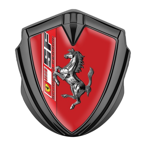Ferrari Fender Emblem Badge Graphite Scuderia Ferrari Red Edition