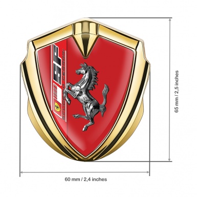 Ferrari Fender Emblem Badge Gold Scuderia Ferrari Red Edition