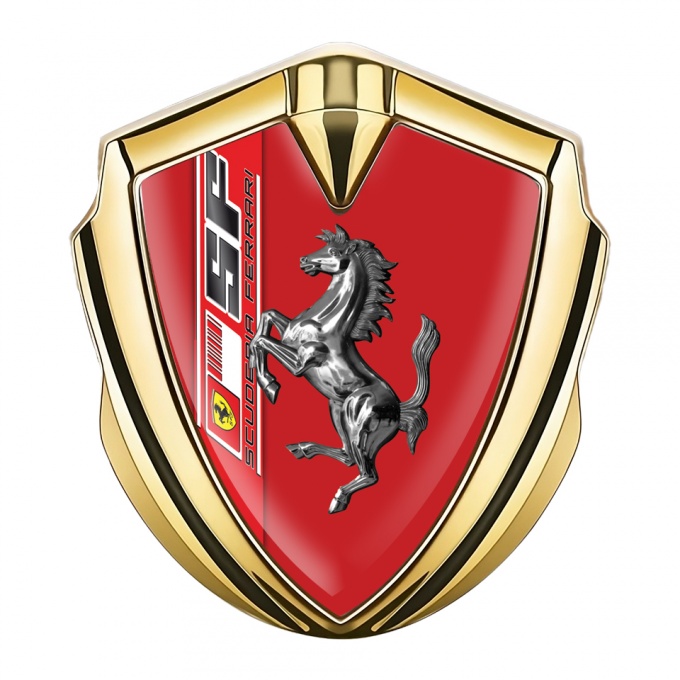 Ferrari Fender Emblem Badge Gold Scuderia Ferrari Red Edition