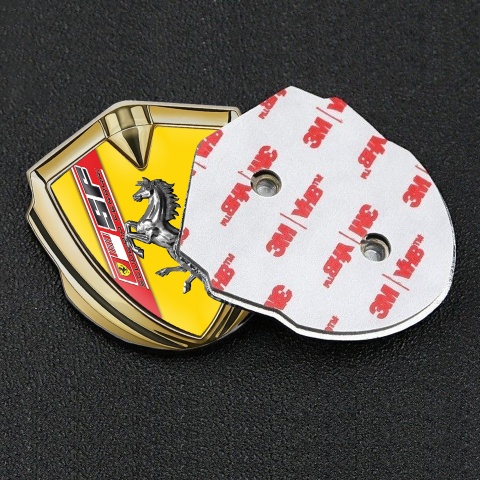 Ferrari Trunk Emblem Badge Gold Scuderia Ferrari Yellow Edition