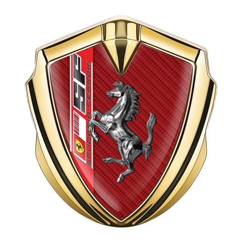 Ferrari 3D Car Metal Emblem Gold Red Carbon Scuderia Edition