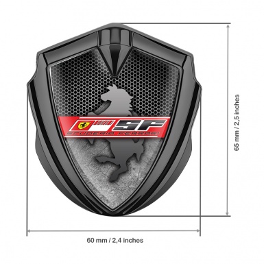 Ferrari Tuning Emblem Self Adhesive Graphite Hexagon Scuderia Edition