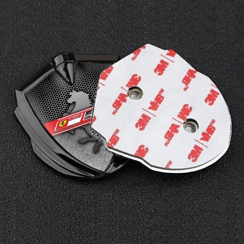 Ferrari Tuning Emblem Self Adhesive Graphite Hexagon Scuderia Edition