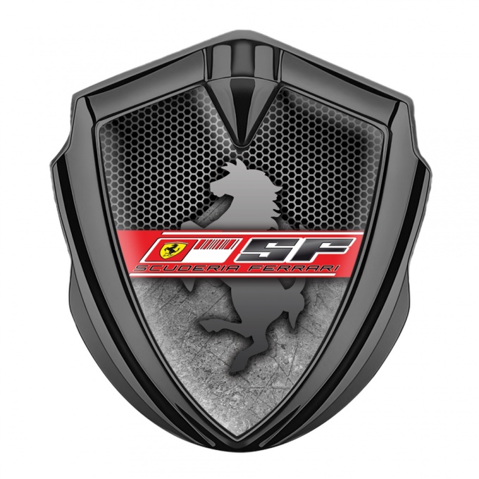 Ferrari Tuning Emblem Self Adhesive Graphite Hexagon Scuderia Edition